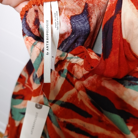 Anthropologie Red and Blue Midi Dress - Picture 8 of 14